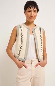 LANIUS Damen vegan Strickjacke Bestickt Beige