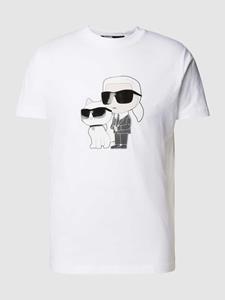 Karl Lagerfeld T-shirt met motief- en labelprint