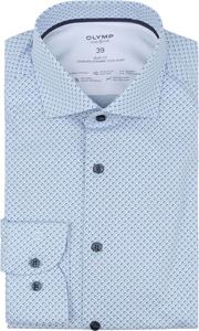 Olymp Level 5 Overhemd Stretch Print Blauw