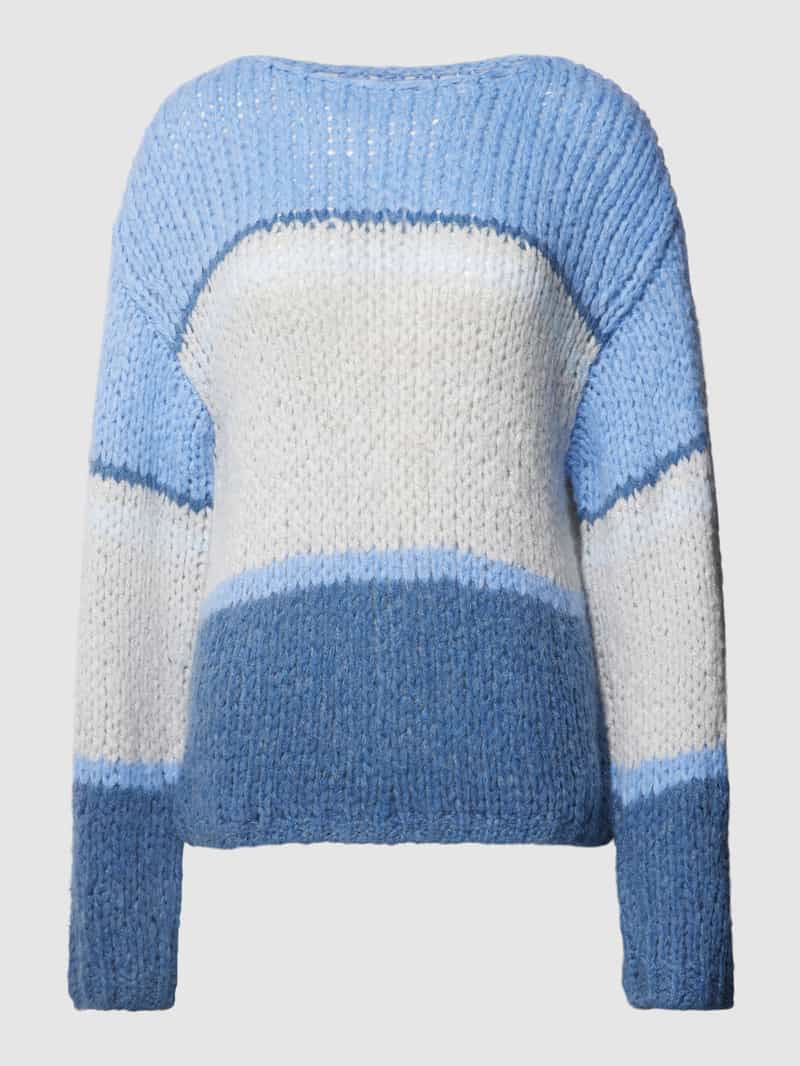 Oui Gebreide pullover in colour-blocking-design