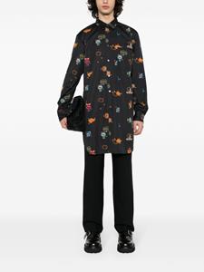 Comme des Garçons Homme Plus oversize graphic-print cotton shirt - Zwart