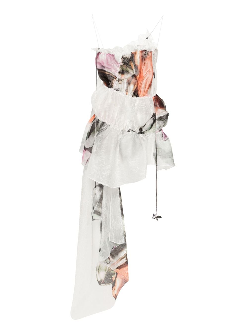 Bimba y Lola Perfume gesmockte asymmetrische jurk met print - Groen