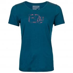 Ortovox  Women's 120 Cool Tec Leaf Logo T-Shirt - Merinoshirt, blauw