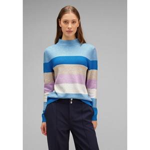 STREET ONE Strickpullover, mit Colorblocking und Stehkragen