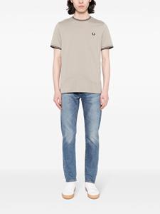 Fred Perry logo-embroidered cotton T-shirt - Grijs