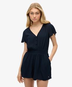 Superdry Vrouwen Beach Playsuit met Korte Mouwen Blauw