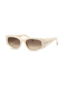 Philipp Plein Zonnebril met rond montuur en kristallen - Beige