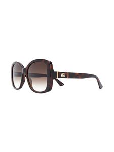 Gucci Eyewear Zonnebril met rechthoekig montuur - Bruin