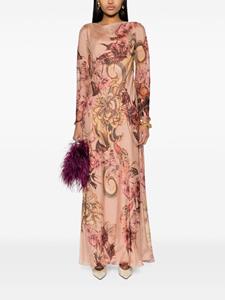 Alberta Ferretti floral-print slink maxi dress - Roze