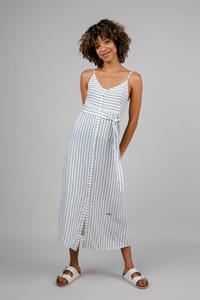 Brava Fabrics Damen vegan Mix Strap Dress Weiß & Grünkohl Grün