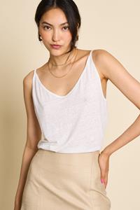 JAN N JUNE JAN 'N JUNE Damen vegan Slip Top Triangle Leinen Weiss