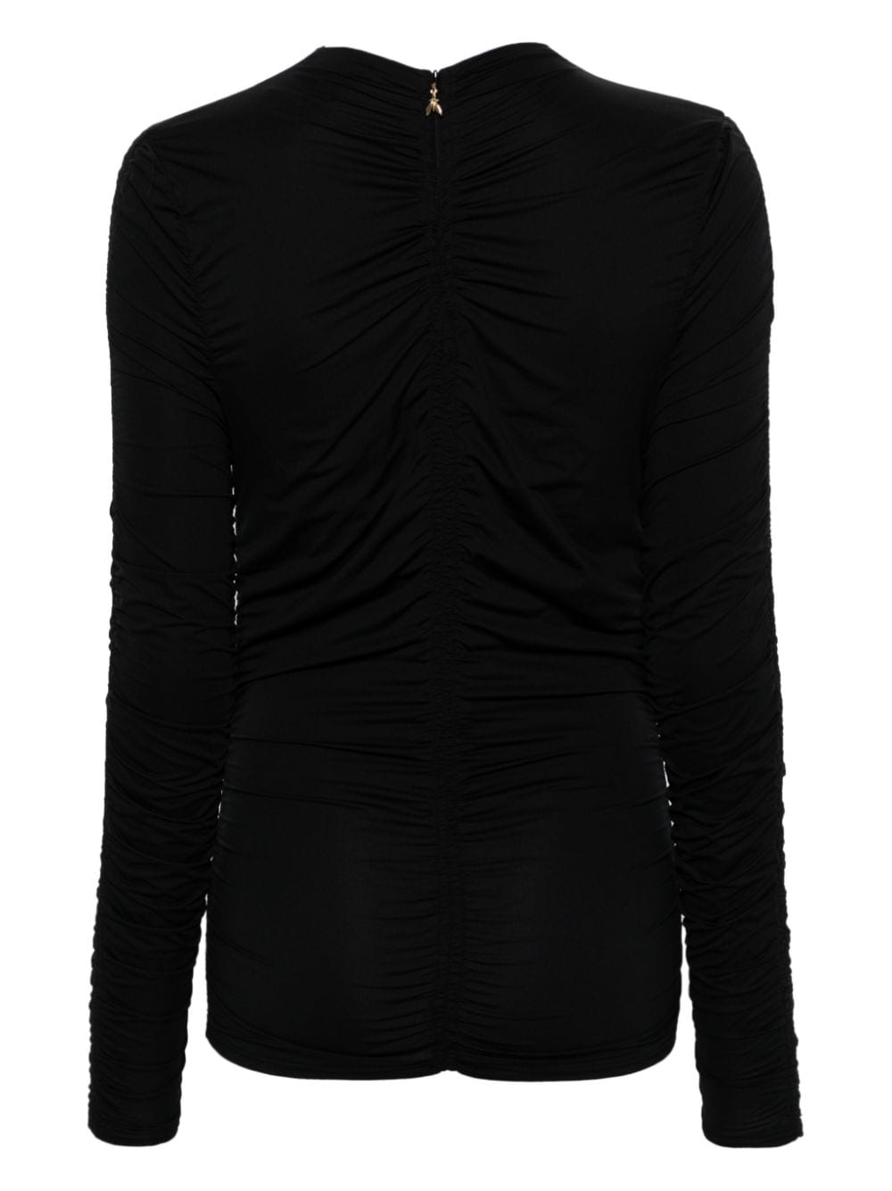 Patrizia Pepe long-sleeve ruched blouse - Zwart
