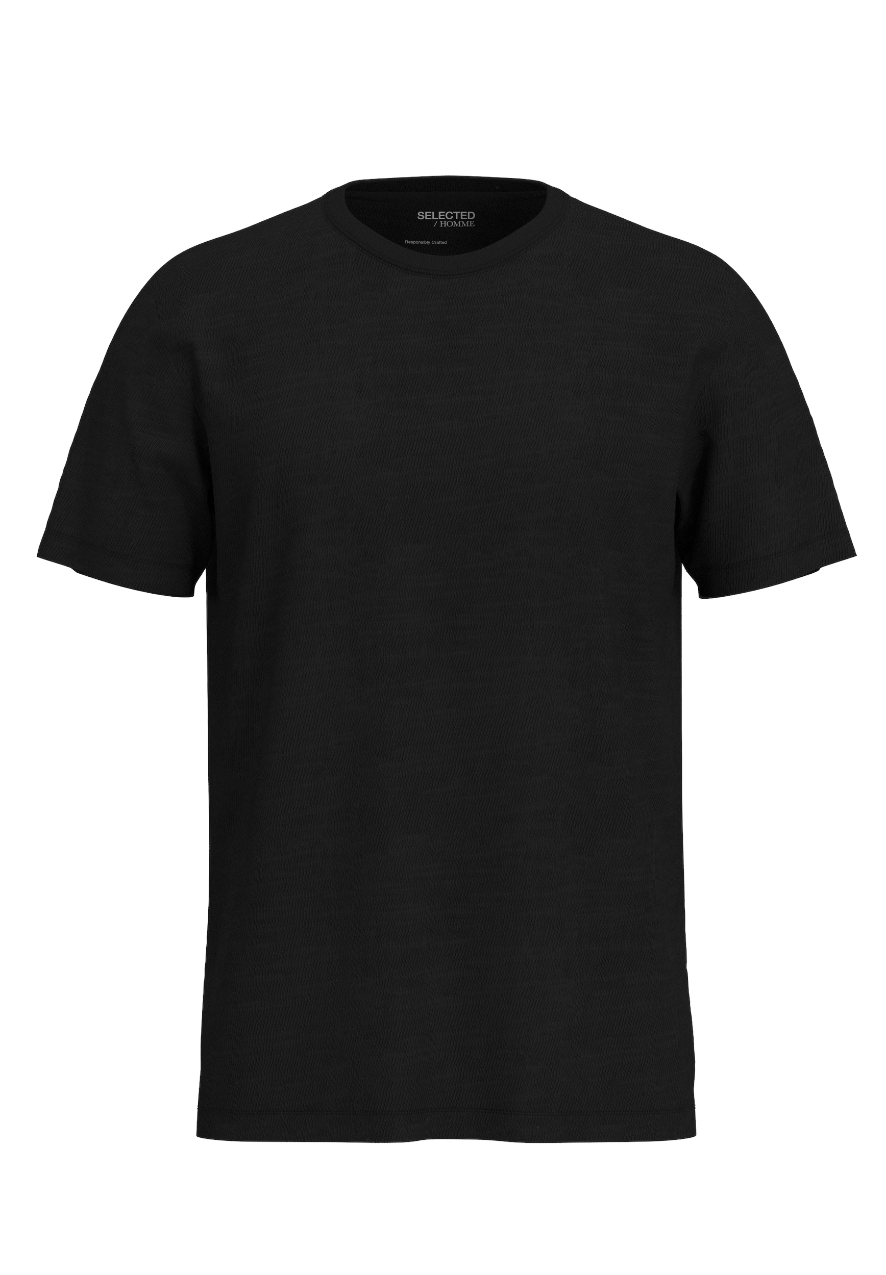 SELECTED HOMME Kurzarmshirt "SLHASPEN SLUB SS O-NECK"