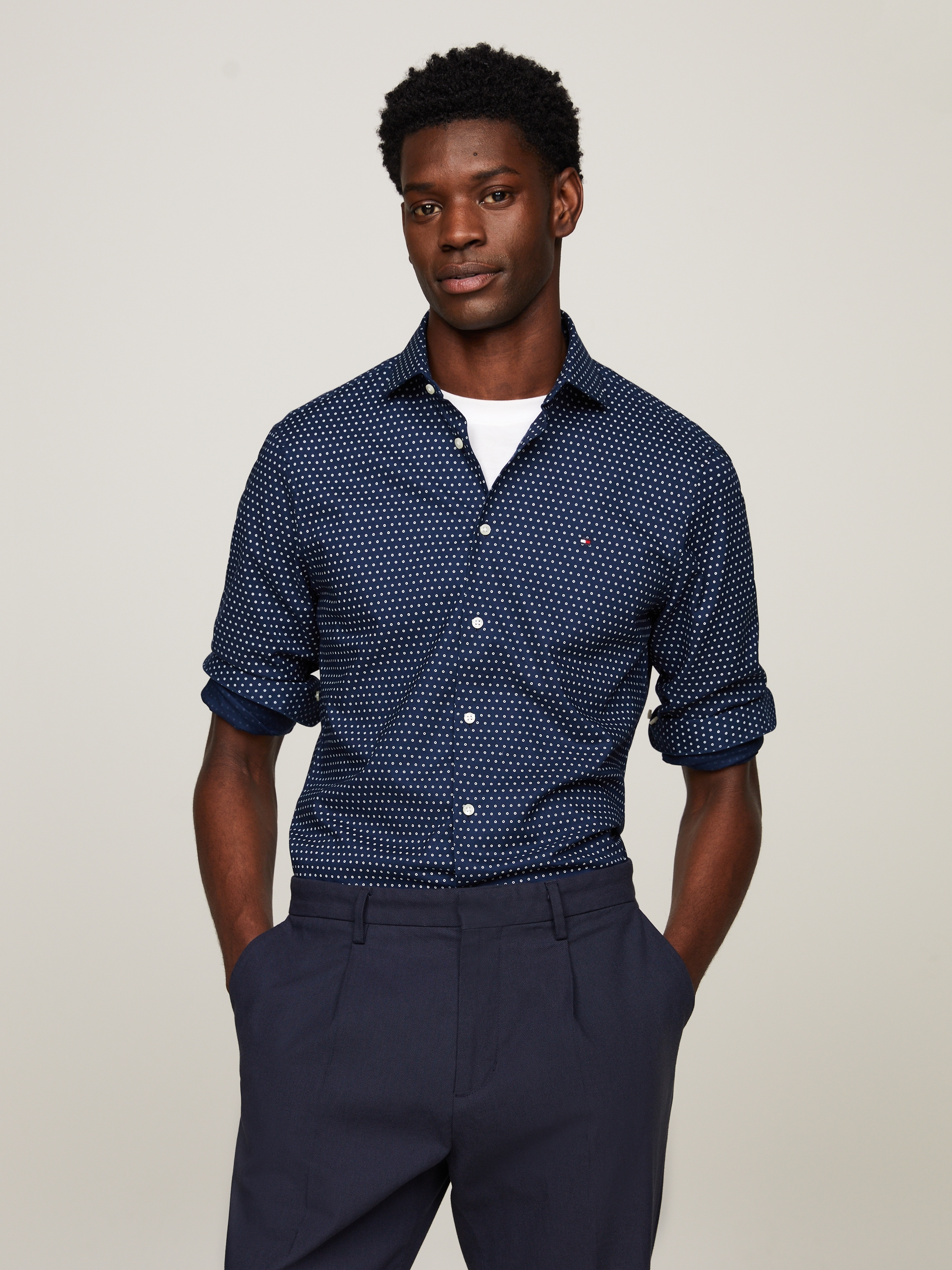 Tommy Hilfiger Businesshemd "CL-W OXF CIRCLE PRINT SHIRT SF"