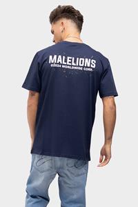 Malelions Men Worldwide Paint T-Shirt - Navy