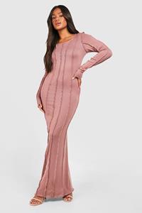 Boohoo Seam Detail Maxi Dress, Tan