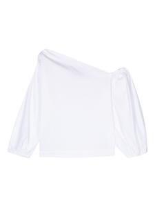 Semicouture one-shoulder poplin blouse - Wit