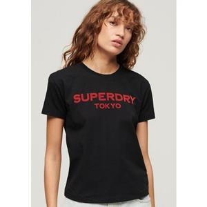Superdry Shirt met korte mouwen SPORT LUXE GRAPHIC FITTED TEE