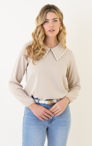 The Musthaves Parel Blouse Dames Beige