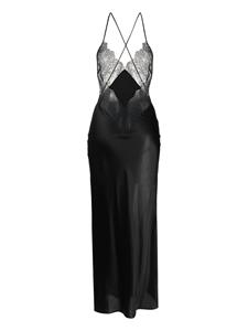 Maison Close Maxi-jurk met kanten detail - Zwart