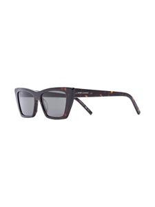 Saint Laurent Eyewear Zonnebril met rechthoekig montuur - Bruin