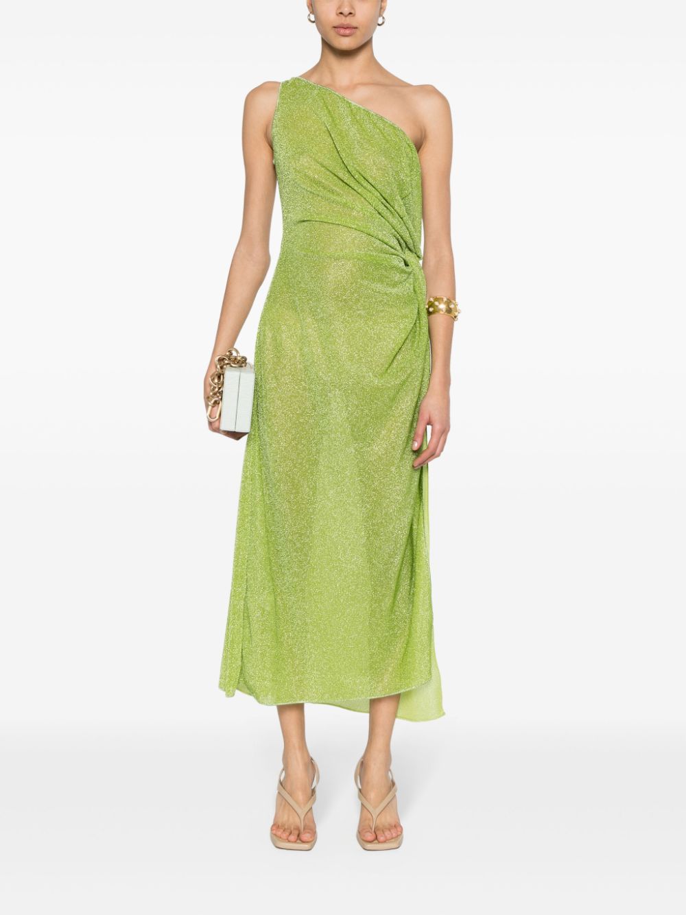 Oséree Geknoopte asymmetrische jurk - Groen