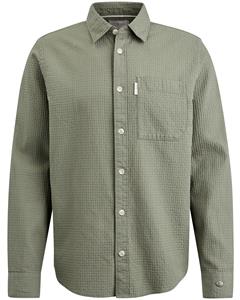Overhemd Lange Mouw Cast Iron Overshirt Wafelstructuur Groen