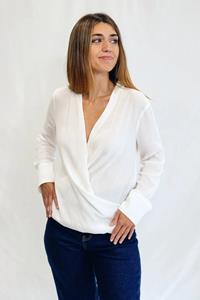 Clotsy Damen vegan Helena Bluse Weiß