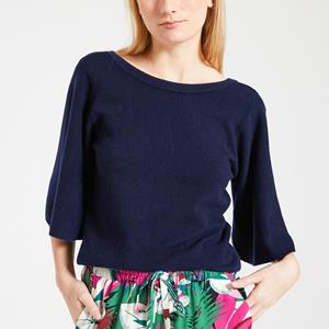 DES PETITS HAUTS Losse trui met ronde hals en blote rug AUSTRAL MARINE