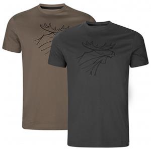 Härkila - Graphic T-Shirt 2-Pack - T-shirt, grijs