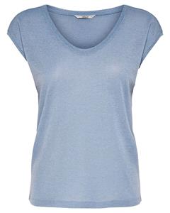 Only Silvery V-neck Loose Shirt Dames