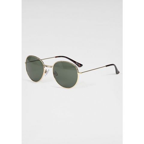 BASEFIELD Sonnenbrille, Klassische runde Metall-Sonnenbrille in gold