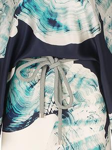 Silvia Tcherassi Rossi zijden jurk met golvenprint - Blauw