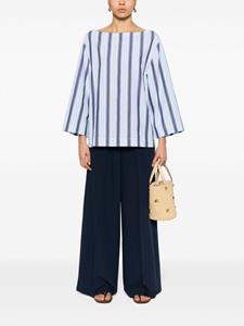 Alberta Ferretti striped belted blouse - Blauw
