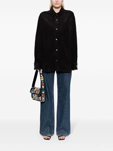 AGOLDE Odele ribfluwelen blouse - Zwart