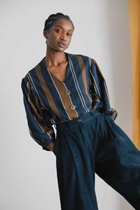 Jyoti Fair Works Damen vegan Bluse Jamisha Gemustert Gewebt