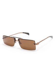 Ferragamo Zonnebril met rechthoekig montuur - Bruin