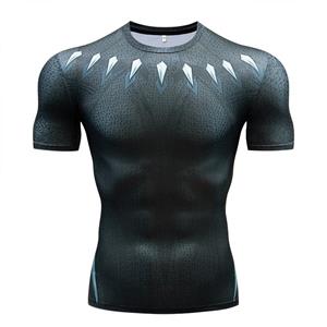 Rocacorp Compressieshirt voor heren, 3D-bedrukte T-shirts, sneldrogende hardlooplegging, sportkleding met korte mouwen, trainingskleding
