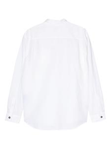 Stone Island logo-print cotton linen shirt - Wit