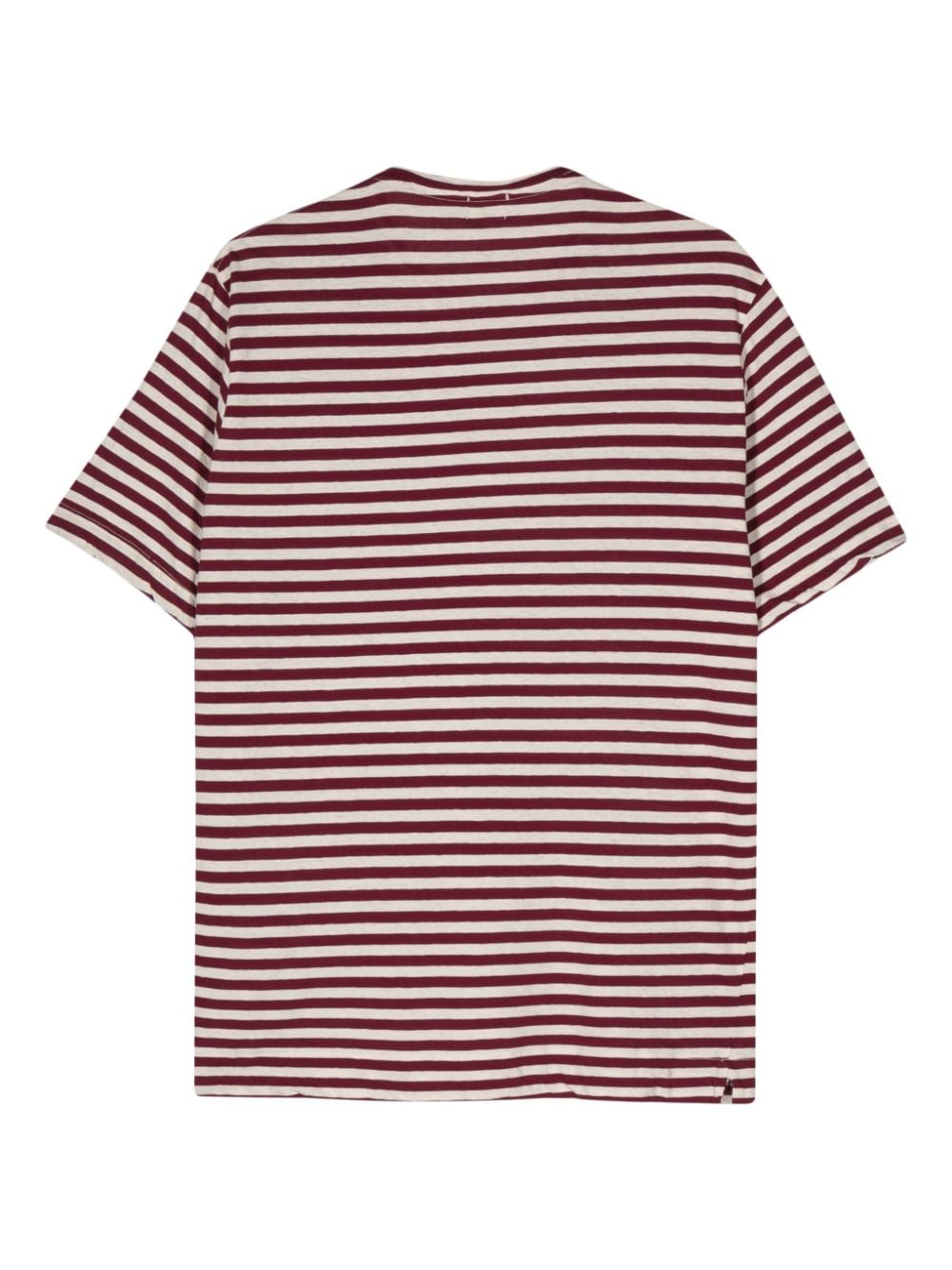 Massimo Alba Gestreept T-shirt van linnen-katoenblend - Wit