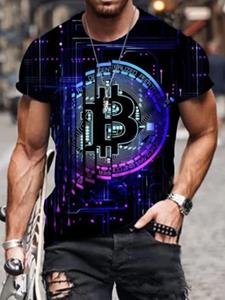 Kukebang Heren T-shirt voor herenkleding Unisex Bitcoin Grafische 3D-print T-shirt Zomer Tops Korte mouw Mode Casual Oversized T-shirts