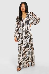 Boohoo Petite Printed Chiffon Maxi Dress, Animal