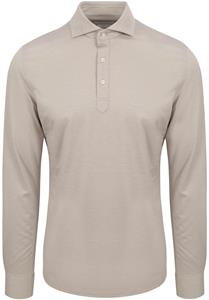Profuomo Beige japanese knitted polo shirt Heren