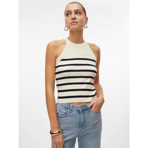 Vero Moda Gebreide trui VMSABA RIB SL O-NECK TOP GA NOOS