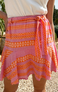 The Musthaves Kelim Skort Pink Orange