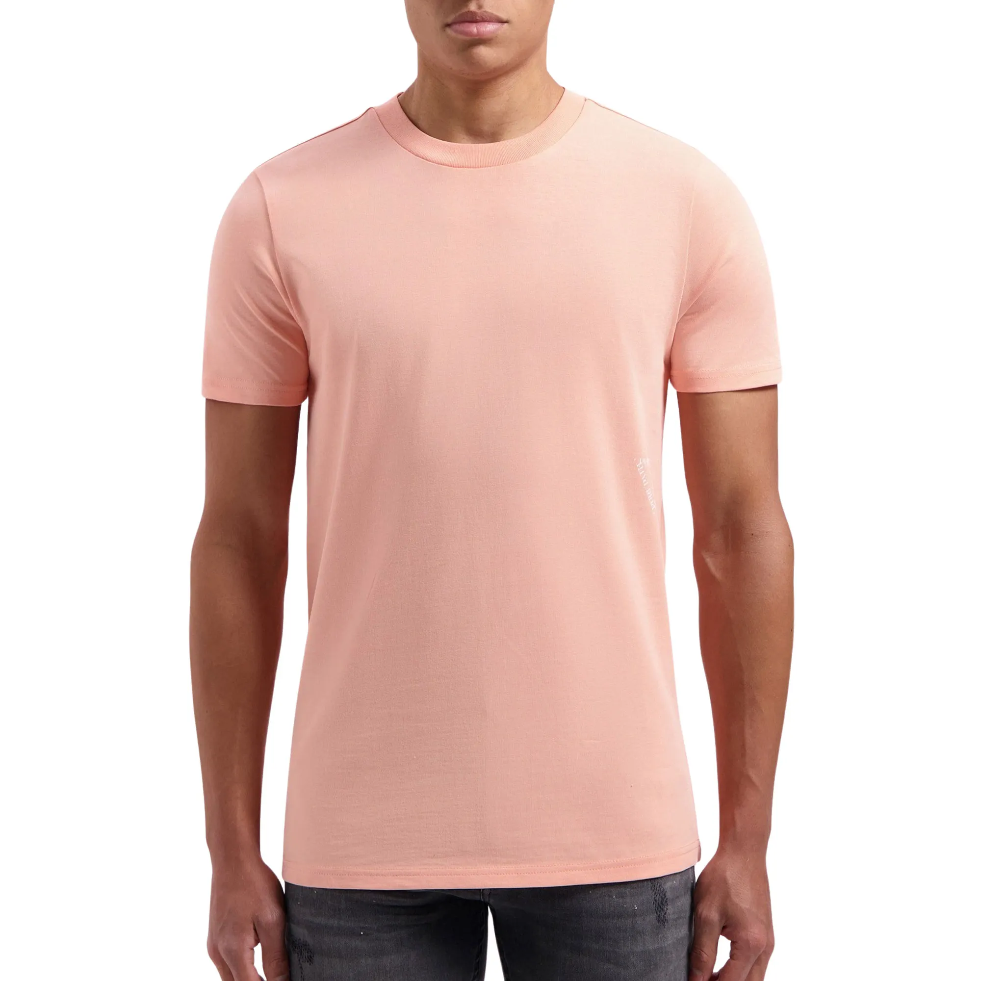 Pure Path Triangular wordmark logo t-shirt coral