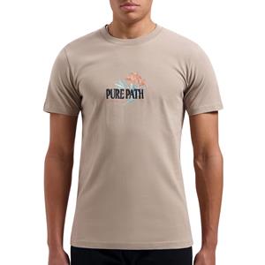 Pure Path Tshirt with front embroidery taupe