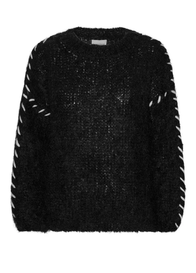 American Dreams Zwarte mohair stitch trui catia -