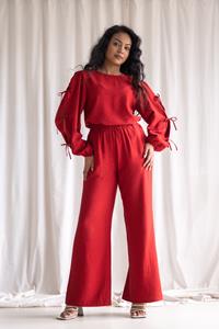 Common and Sense Damen vegan Hose Lynn Rot