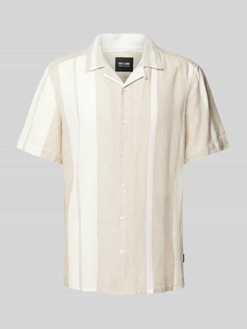 ONLY & SONS Kurzarmhemd "ONSCAIDEN SS STRIPE LINEN RESORT NOOS"